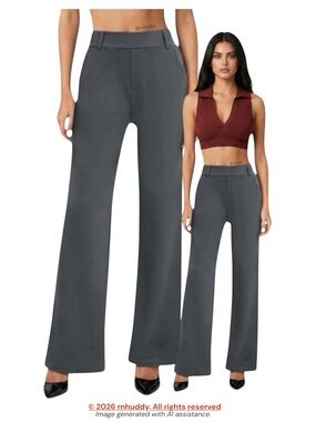 NWT Fireswan L dark grey wide leg pants